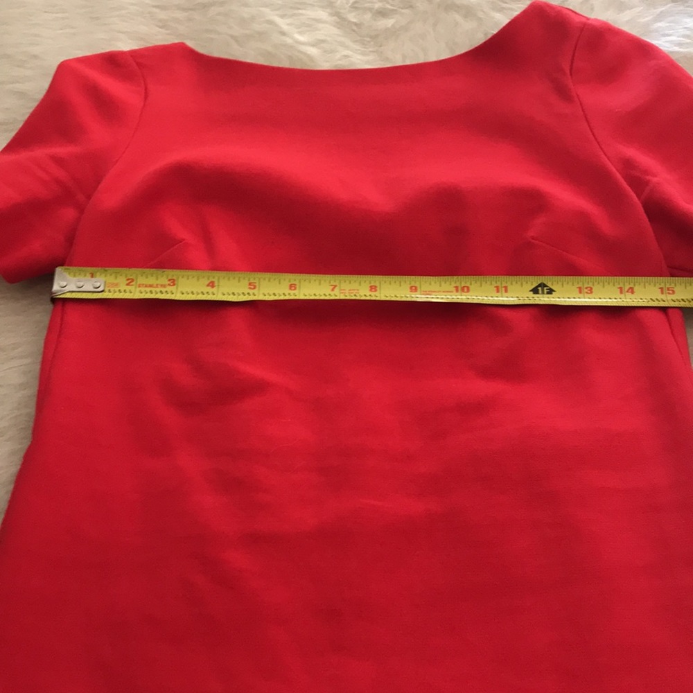 Anthropologie Bow Back Shift Dress Size 2 Red - Picture 9 of 14